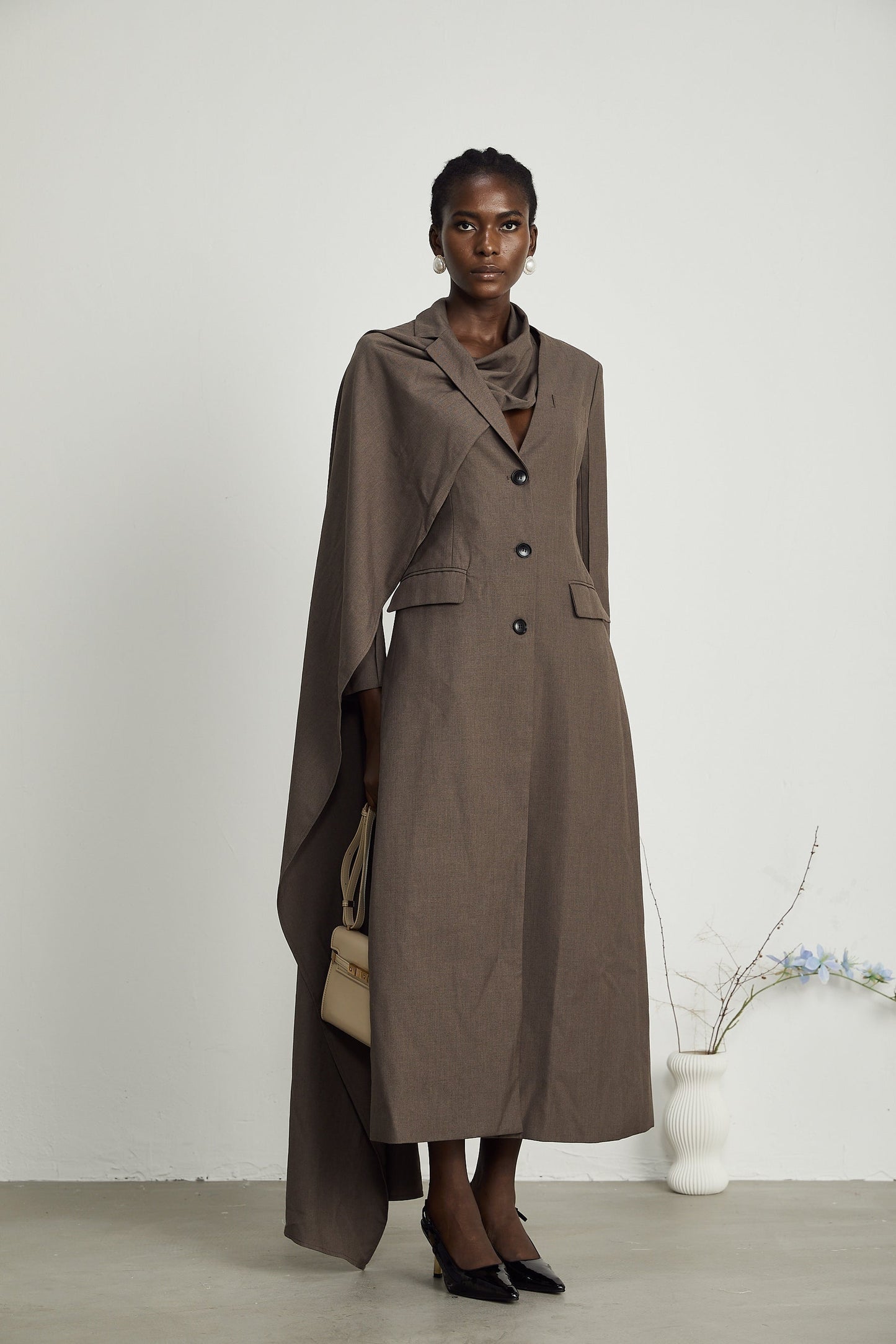 Cyrielle scarfneck trench coat