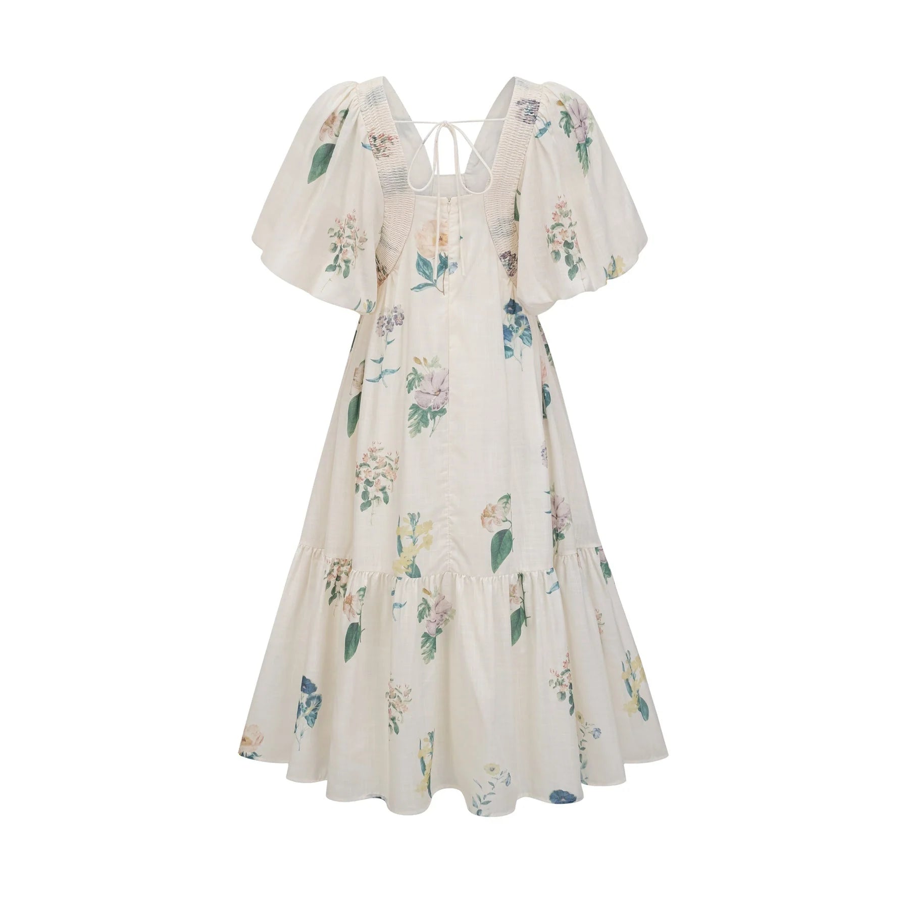 Cyrielle Vneck floralprint midi dress