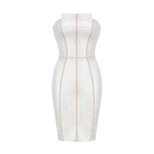 Danica silver bandage mini dress