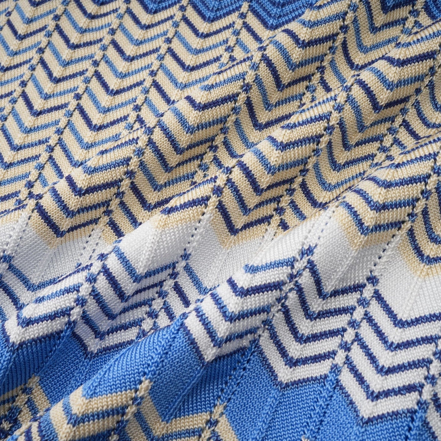Daniela blue zigzagdesign knit top skirt matching set