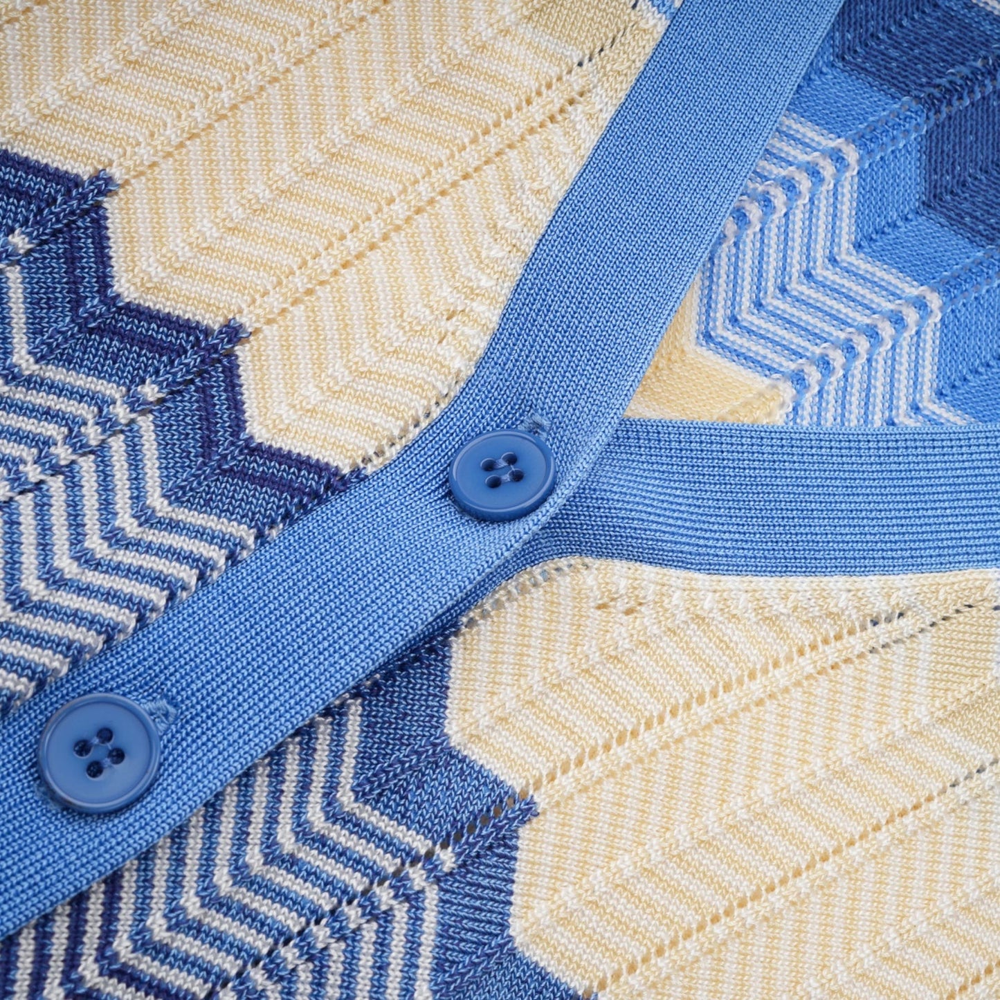 Daniela blue zigzagdesign knit top skirt matching set