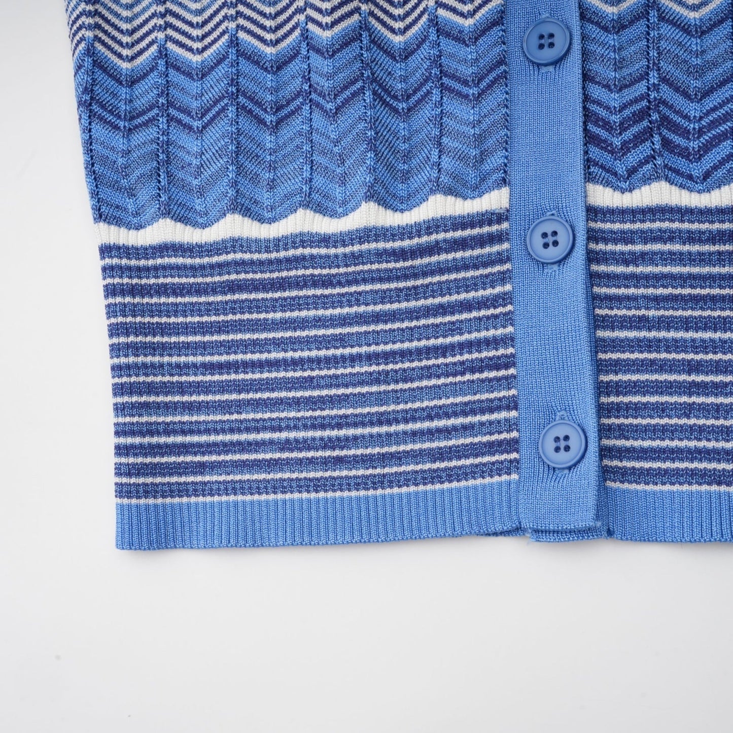 Daniela blue zigzagdesign knit top skirt matching set