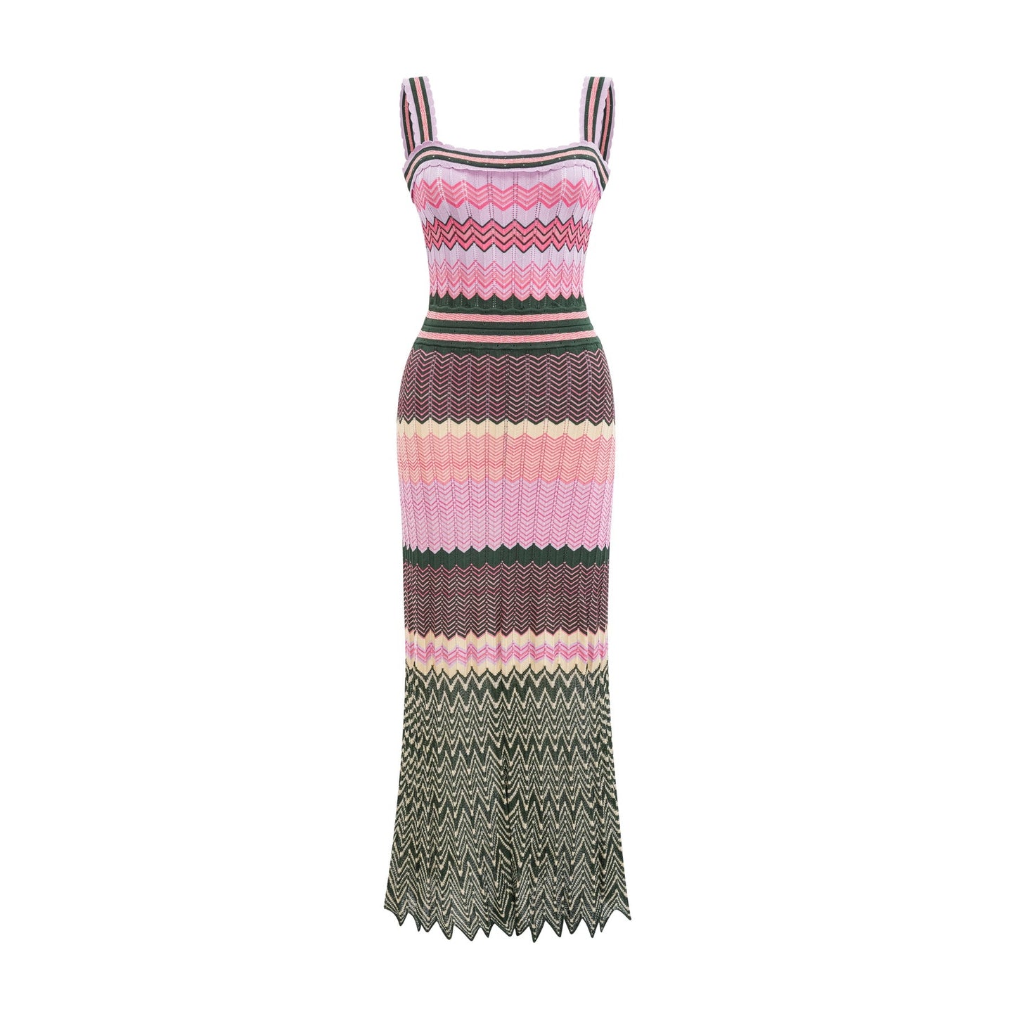 Daphné contrastcolor knitted midi dress