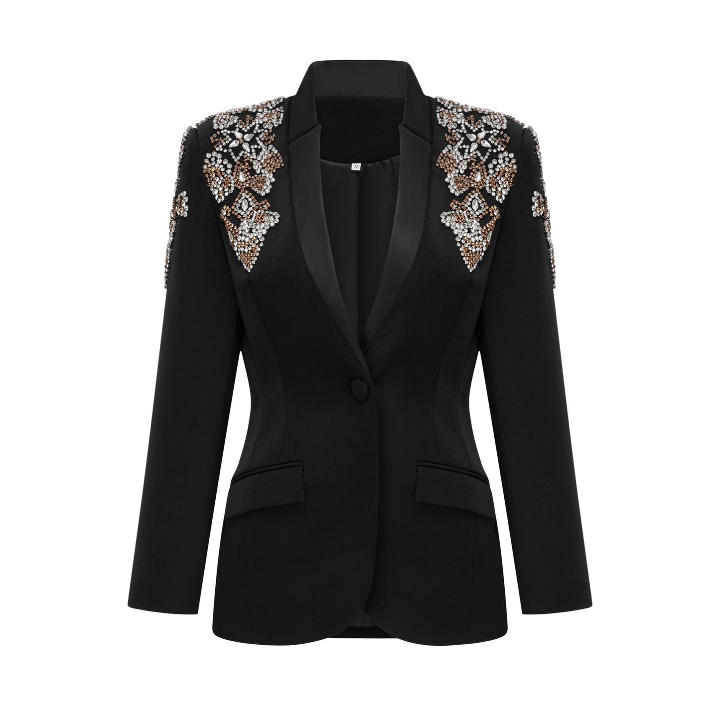 Delphine black embellished jacket trousers matching set