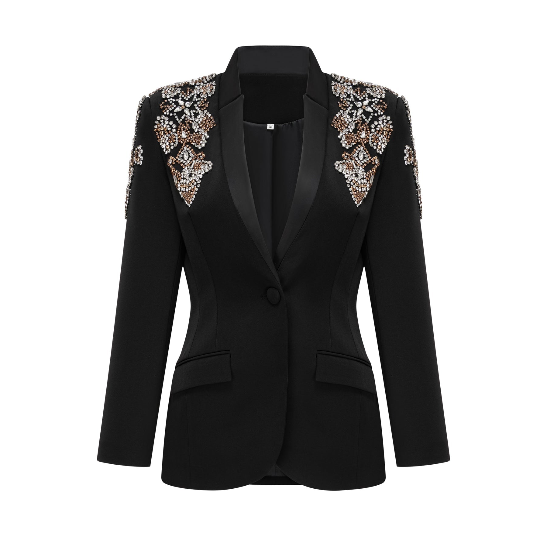 Delphine black embellished jacket  trousers matching set