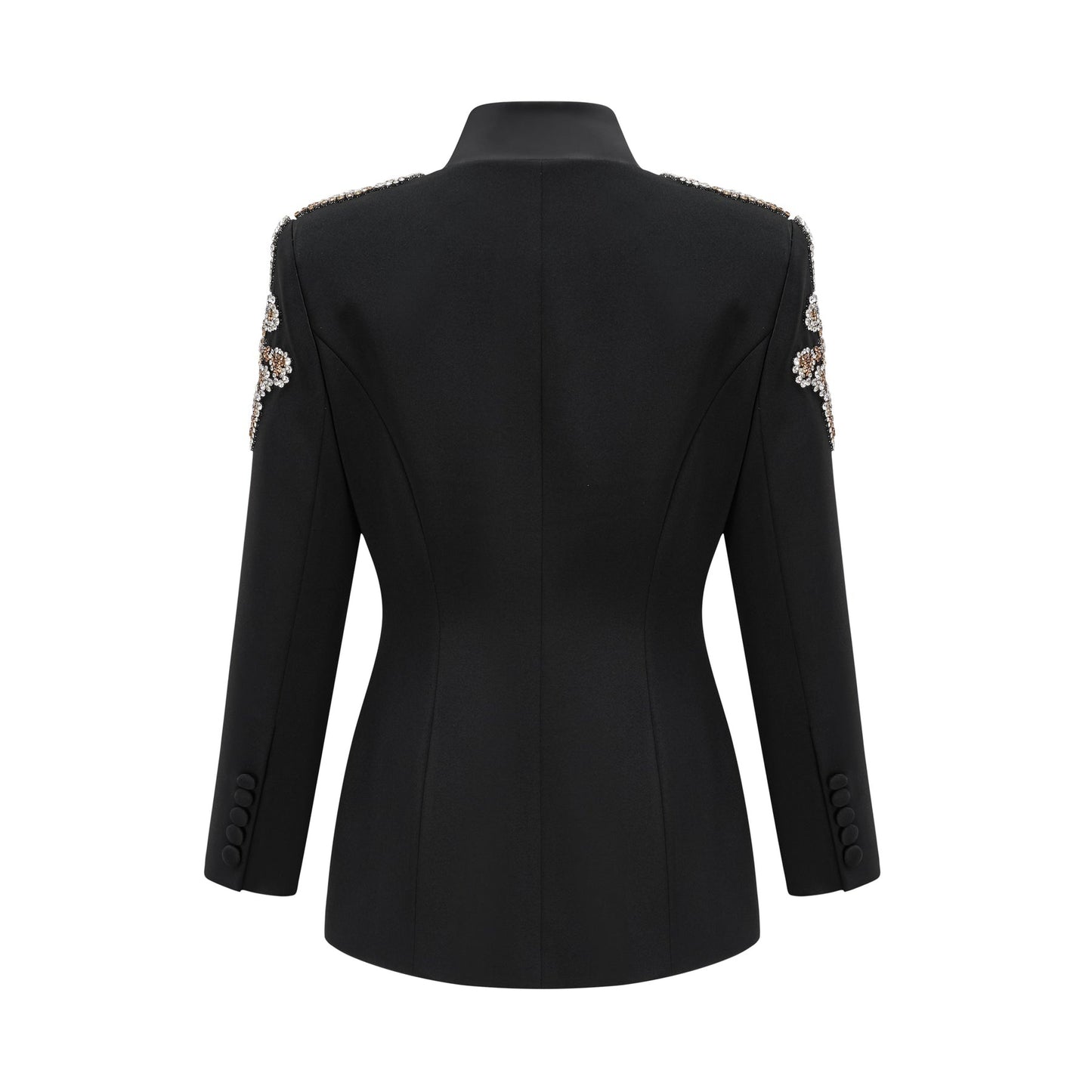 Delphine black embellished jacket trousers matching set