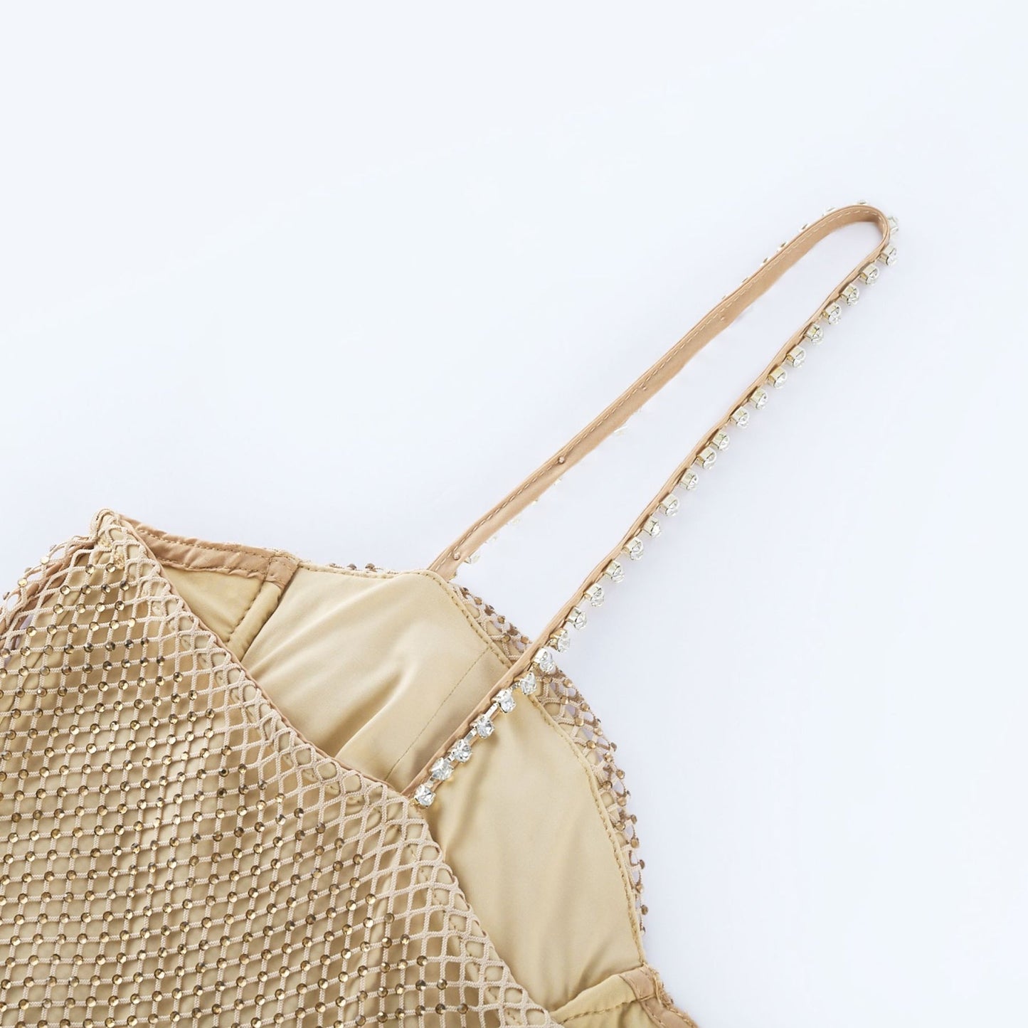 Delphine crystalembellished gold midi dress
