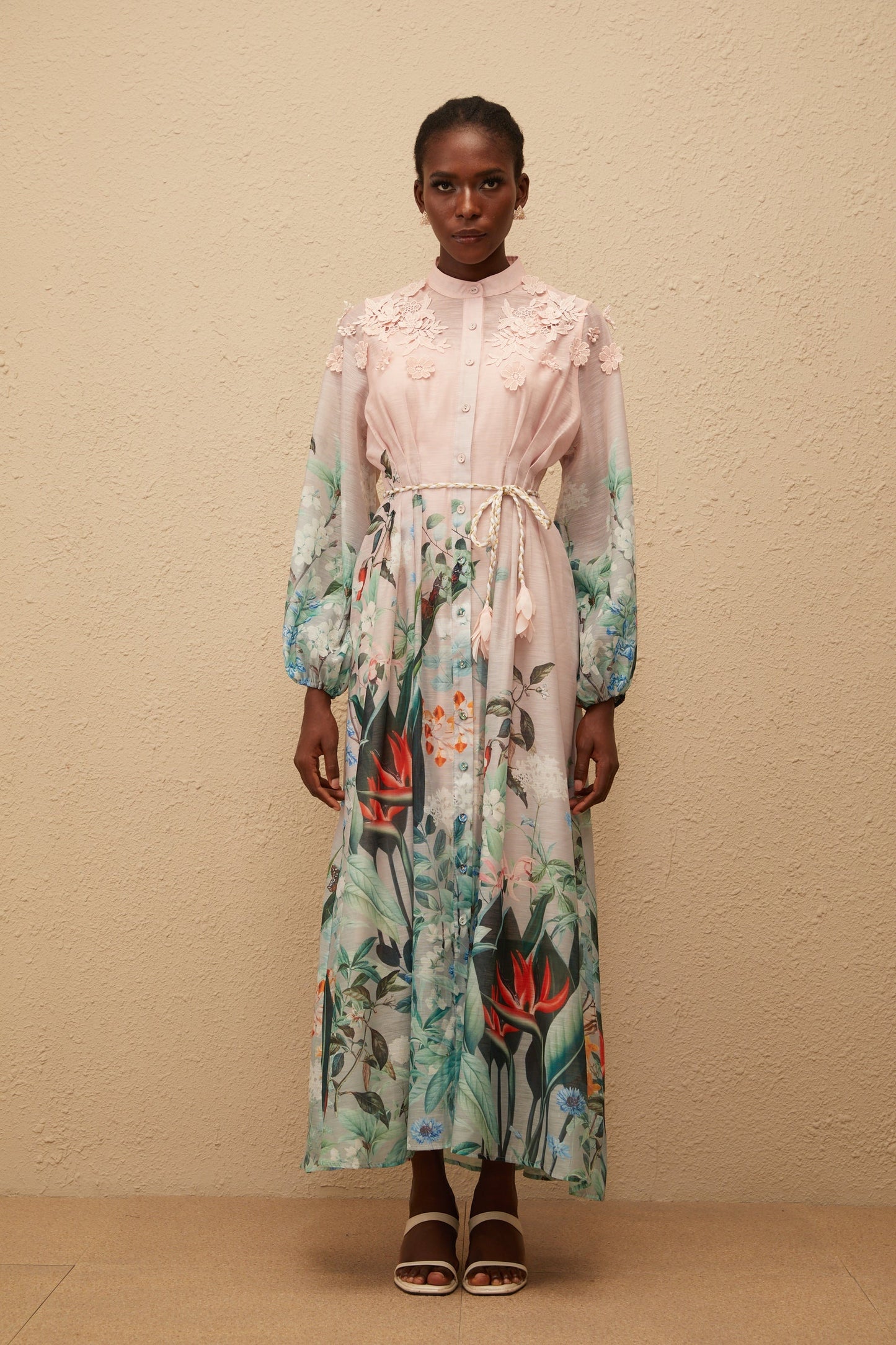 Delphine Green Floral Print Maxi Dress