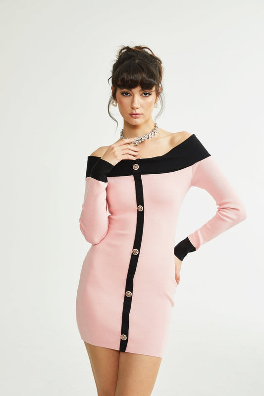 Delphine pink mini dress