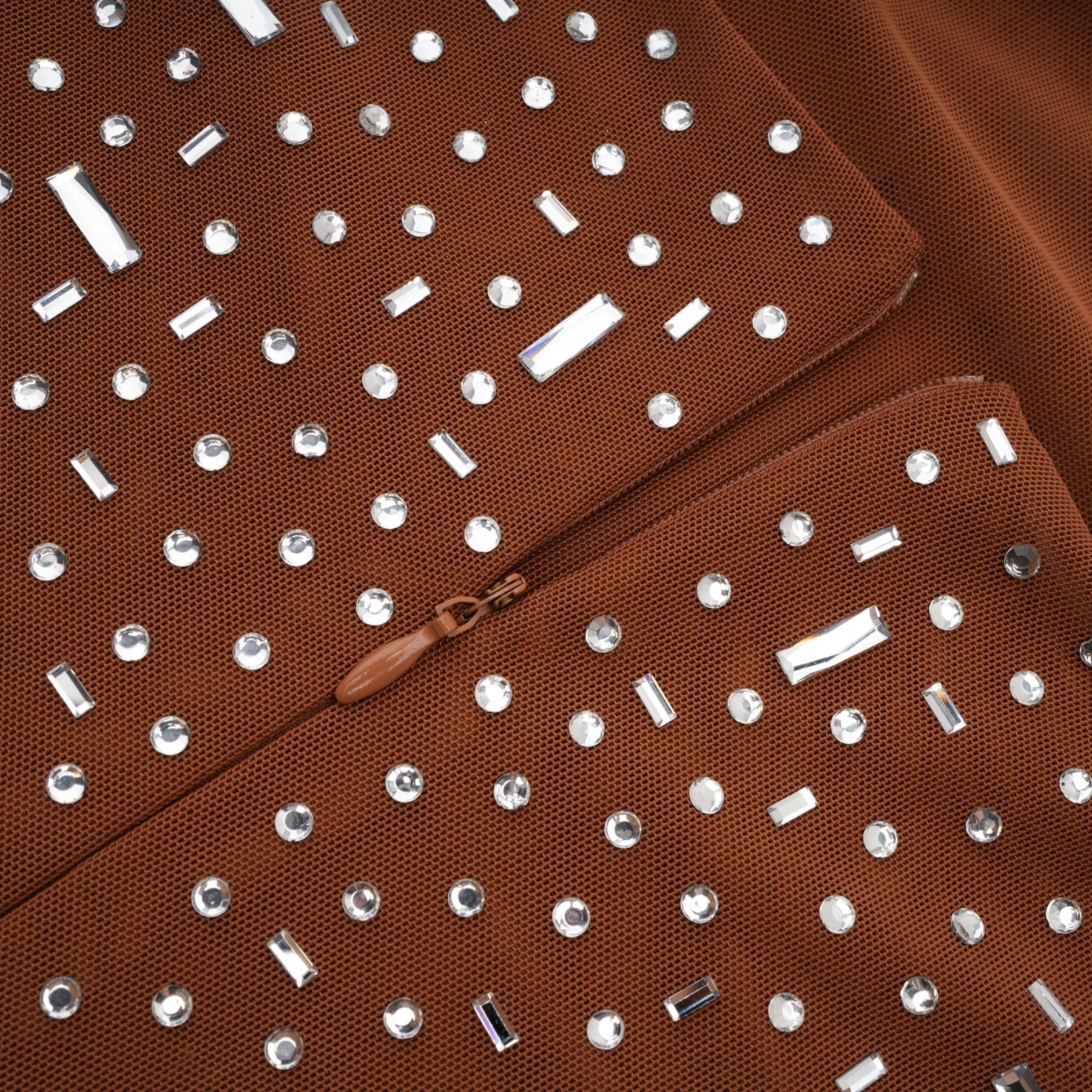 Désirée brown embellished halter neck bodycon maxi dress