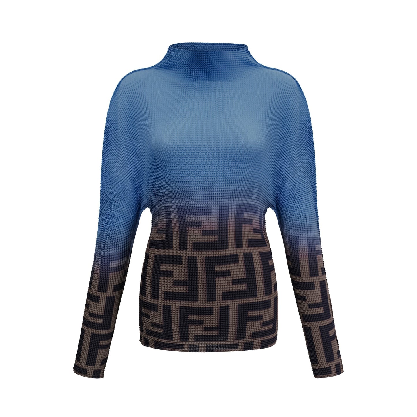 Désirée Color Block Pleated Top Skirt Matching Set in Dark Blue