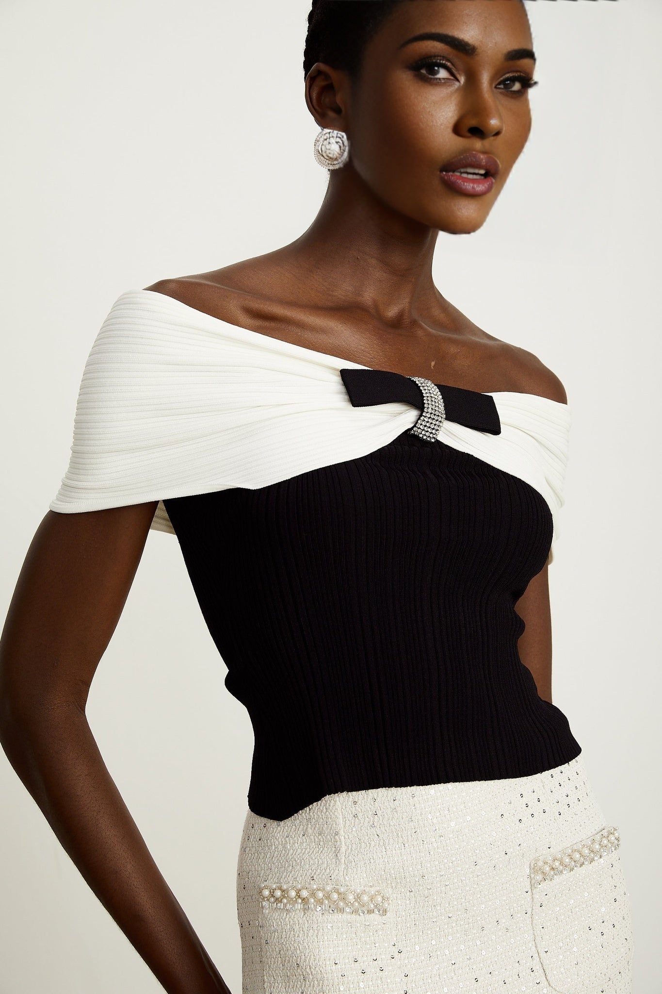 Diane bowdetail knitted top