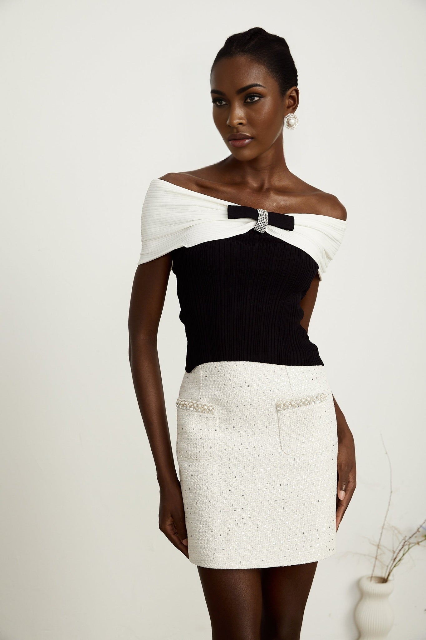 Diane bowdetail knitted top