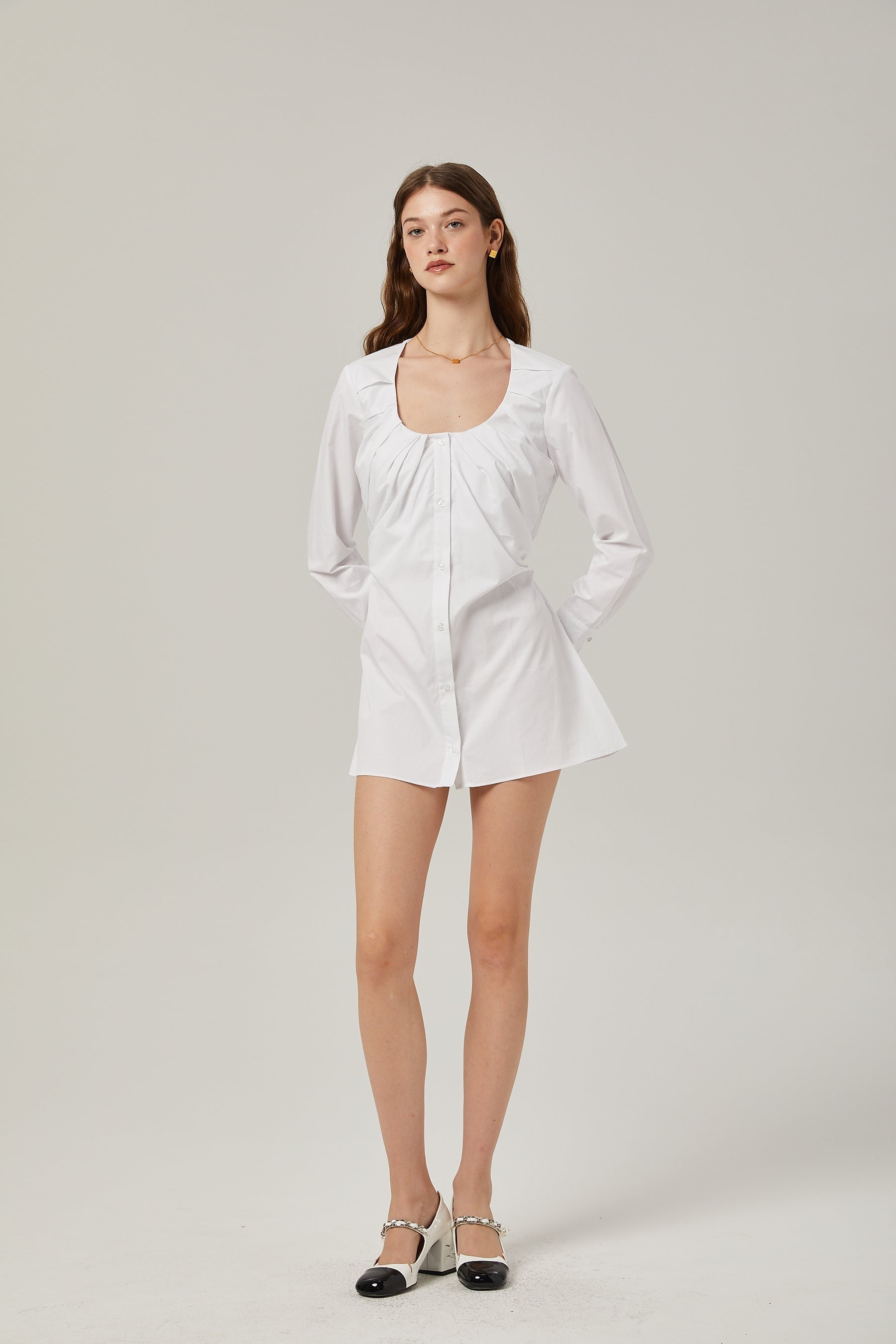 Dina pleatdetail shirt dress