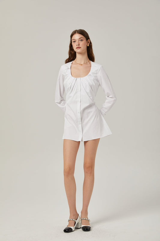Dina pleatdetail shirt dress
