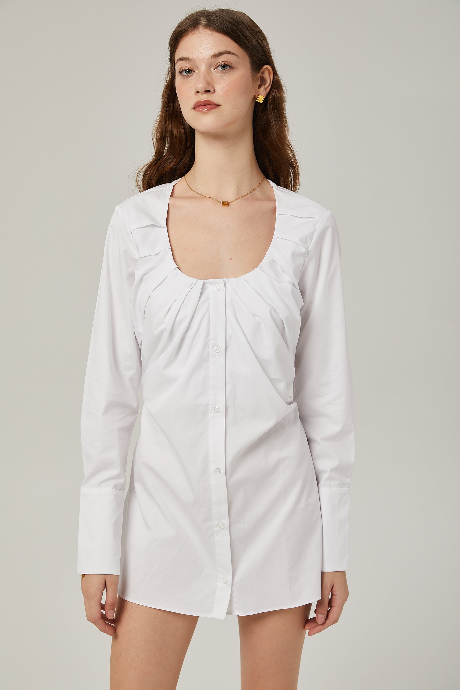 Dina pleatdetail shirt dress