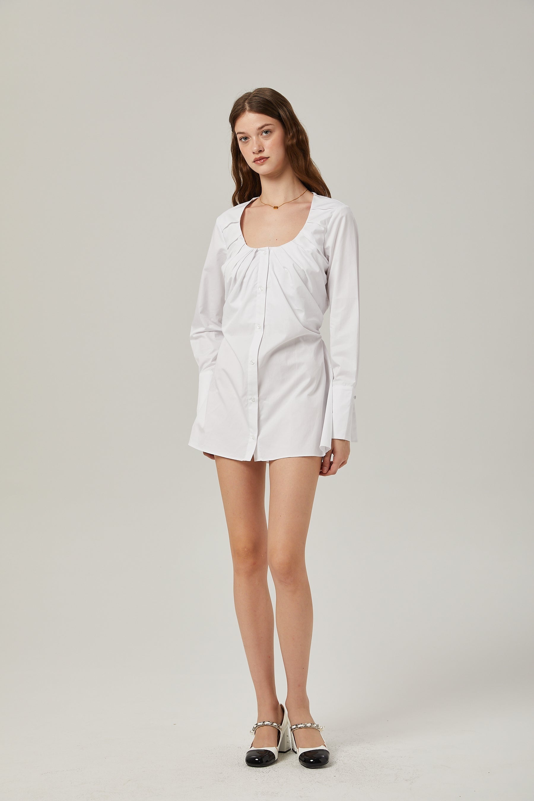 Dina pleatdetail shirt dress