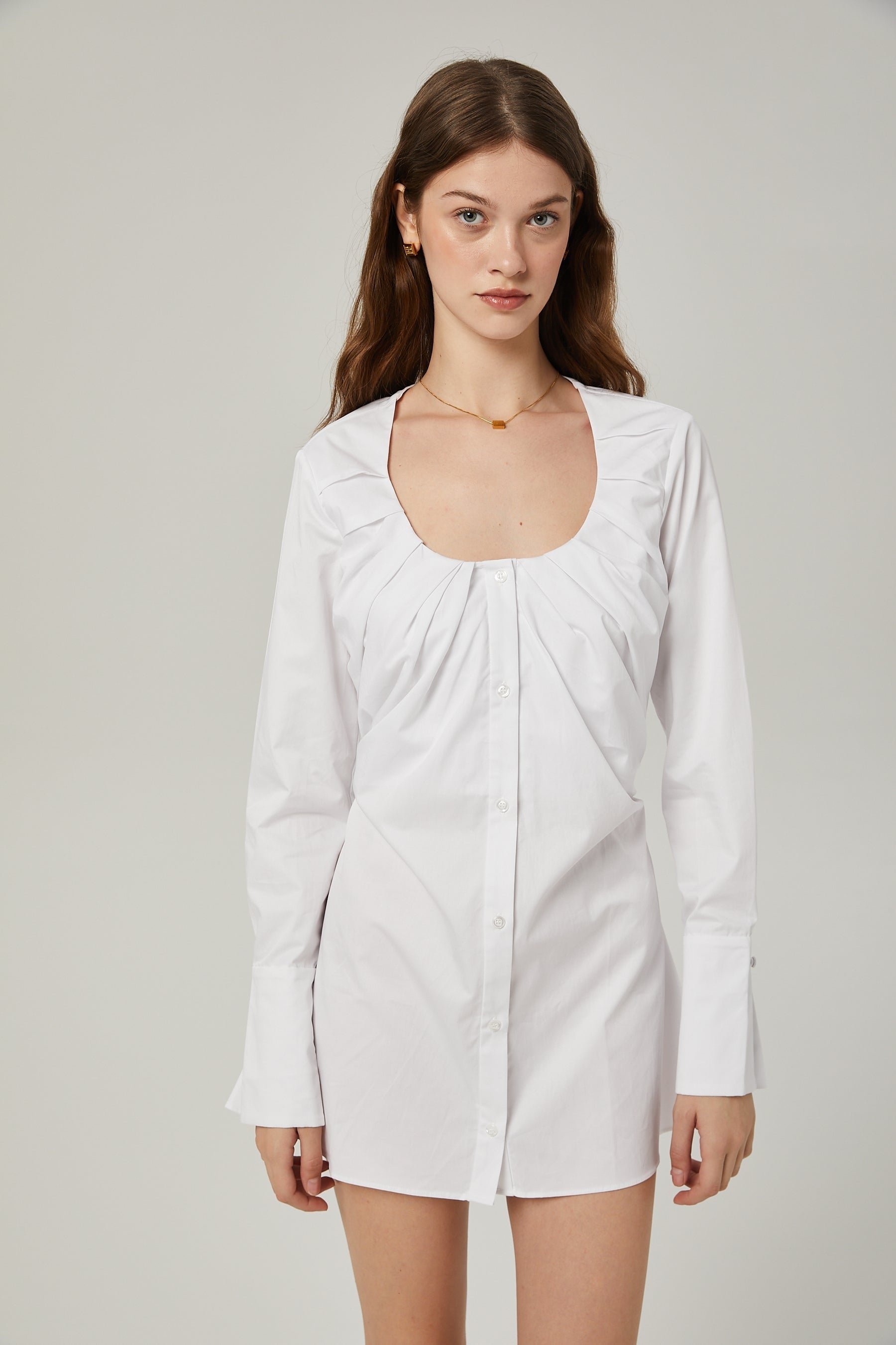 Dina pleatdetail shirt dress