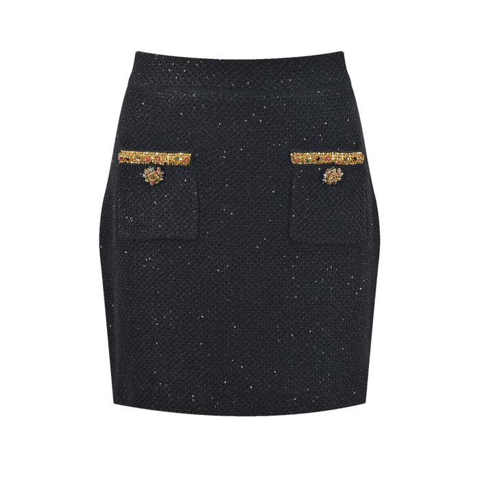 Elena Jacket & Skirt Sequin Tweed Set Jacqueline van Hoef
