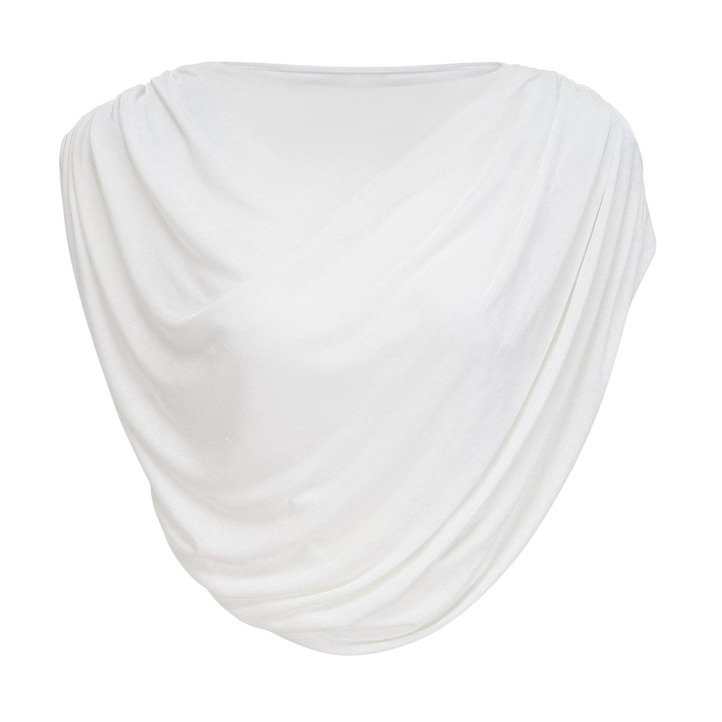 Dulcie White Asymmetrical Ruched Matching Set