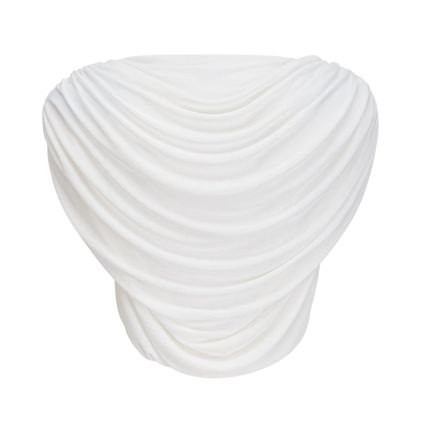Dulcie White Asymmetrical Ruched Matching Set