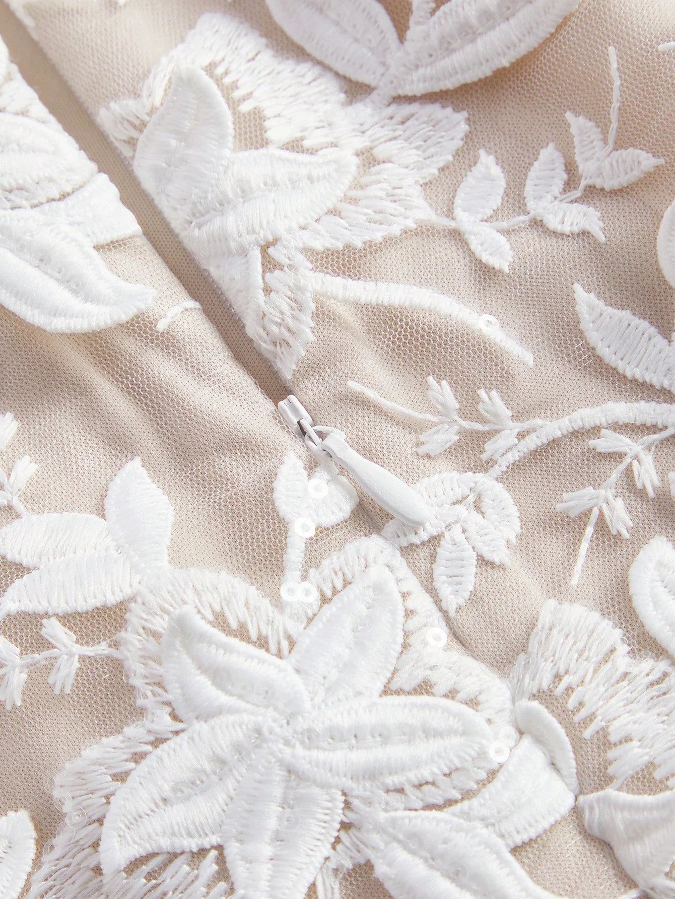 Elegant 3D Floral Embroidered Patchwork Pleated Waist Dress SpringSummer For New Year Valentines