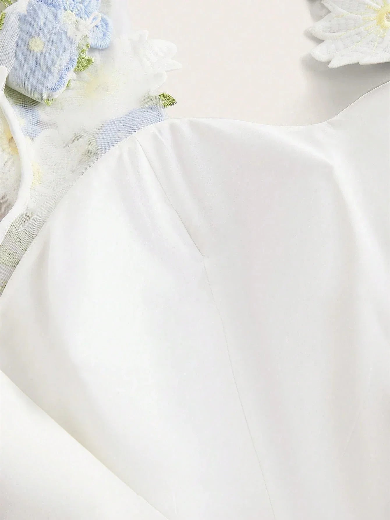 Elegant Floral Embroidery amp Hollow Out Ruched Waist Womens Dress FestivalGoing OutVacation