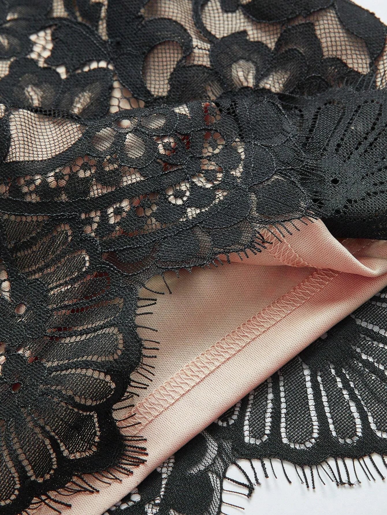 Elegant Lace Long Sleeve Bodycon Dress Maxi Embroidery Women Outfit