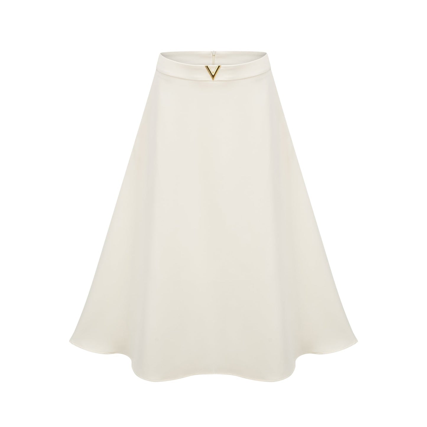 Elegant neutralcolored matching set featuring a top and skirt with delicate 3D petal details