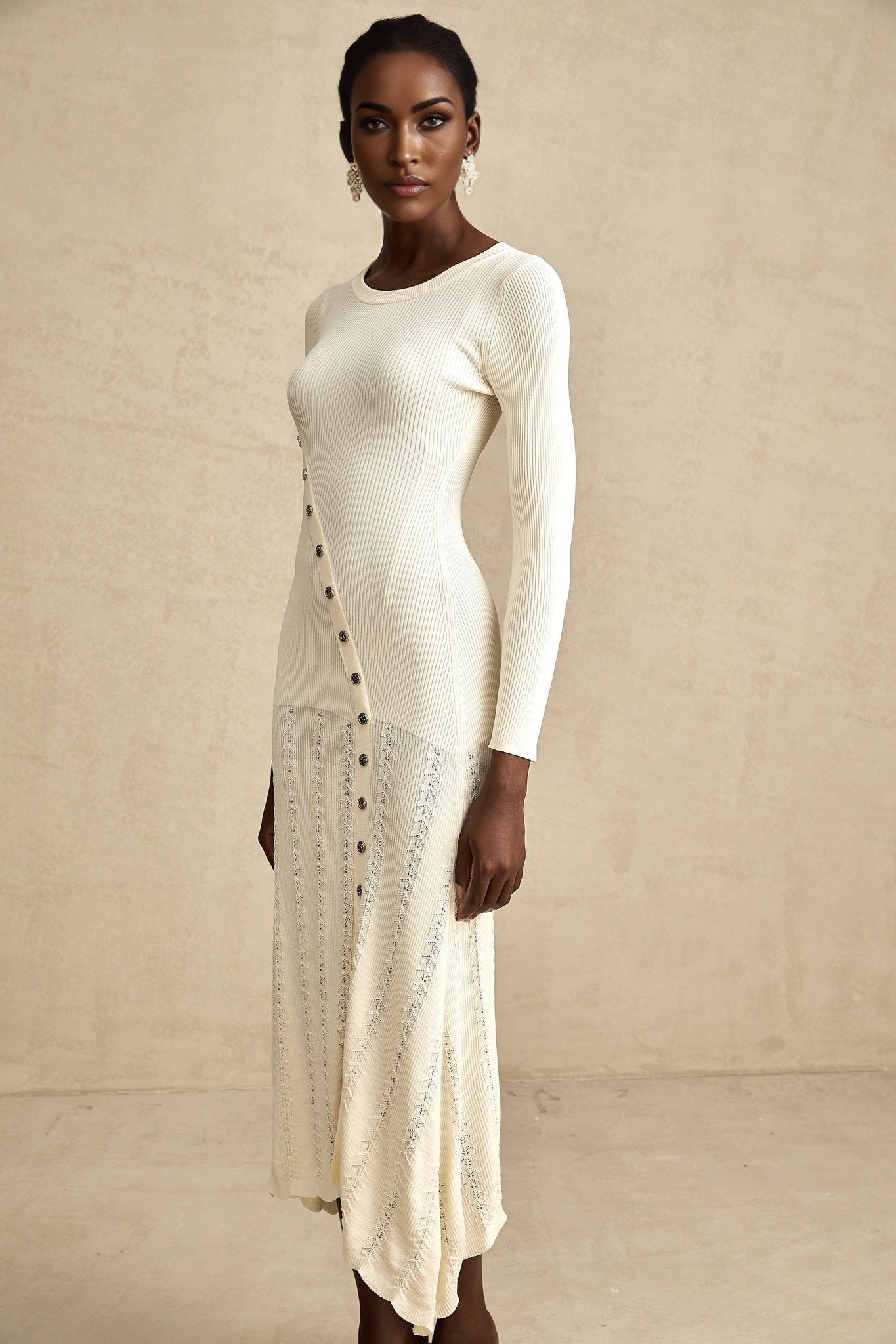 Éléonore buttonembellished knitted midi dress