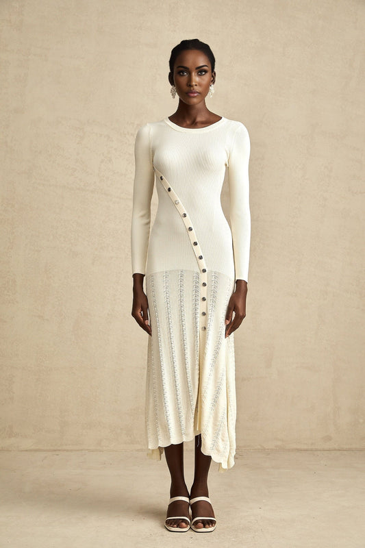 Éléonore buttonembellished knitted midi dress