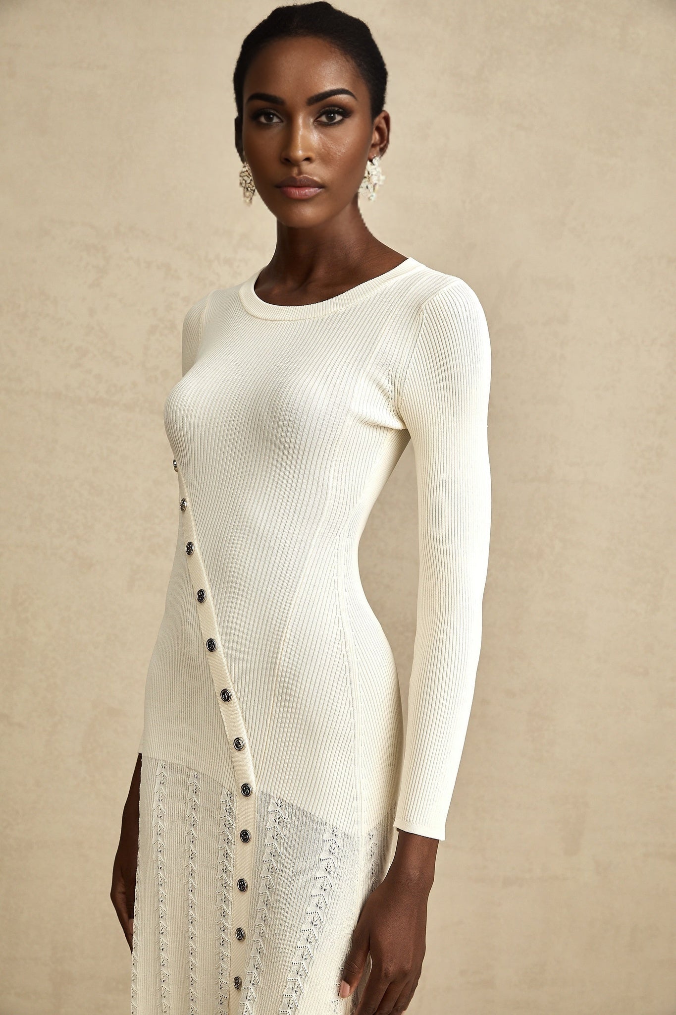 Éléonore buttonembellished knitted midi dress