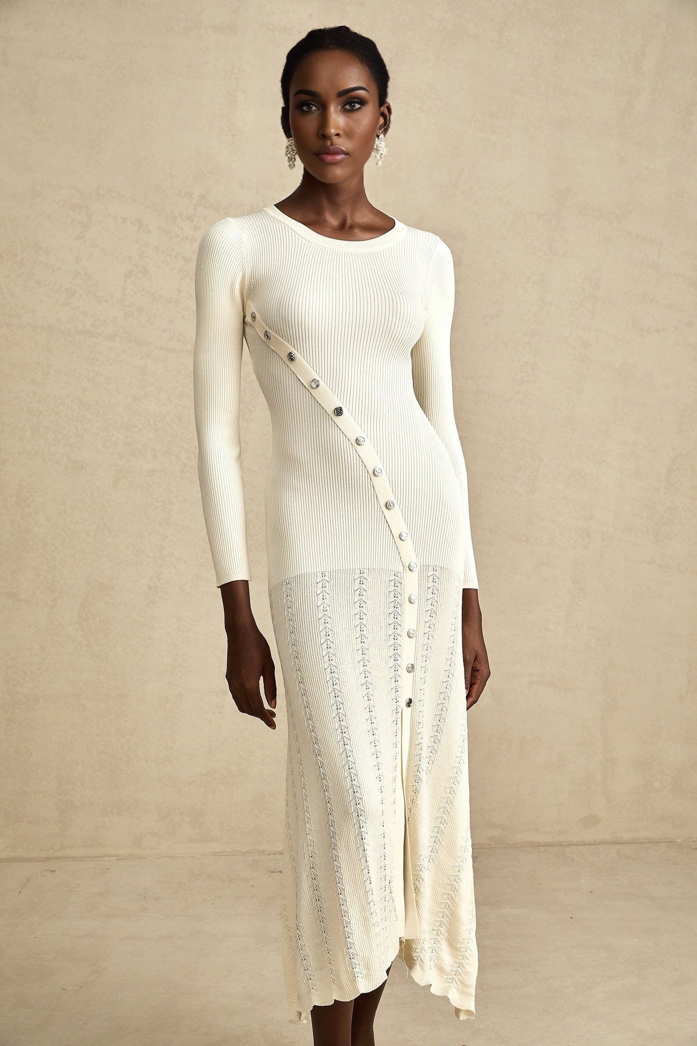 Éléonore buttonembellished knitted midi dress