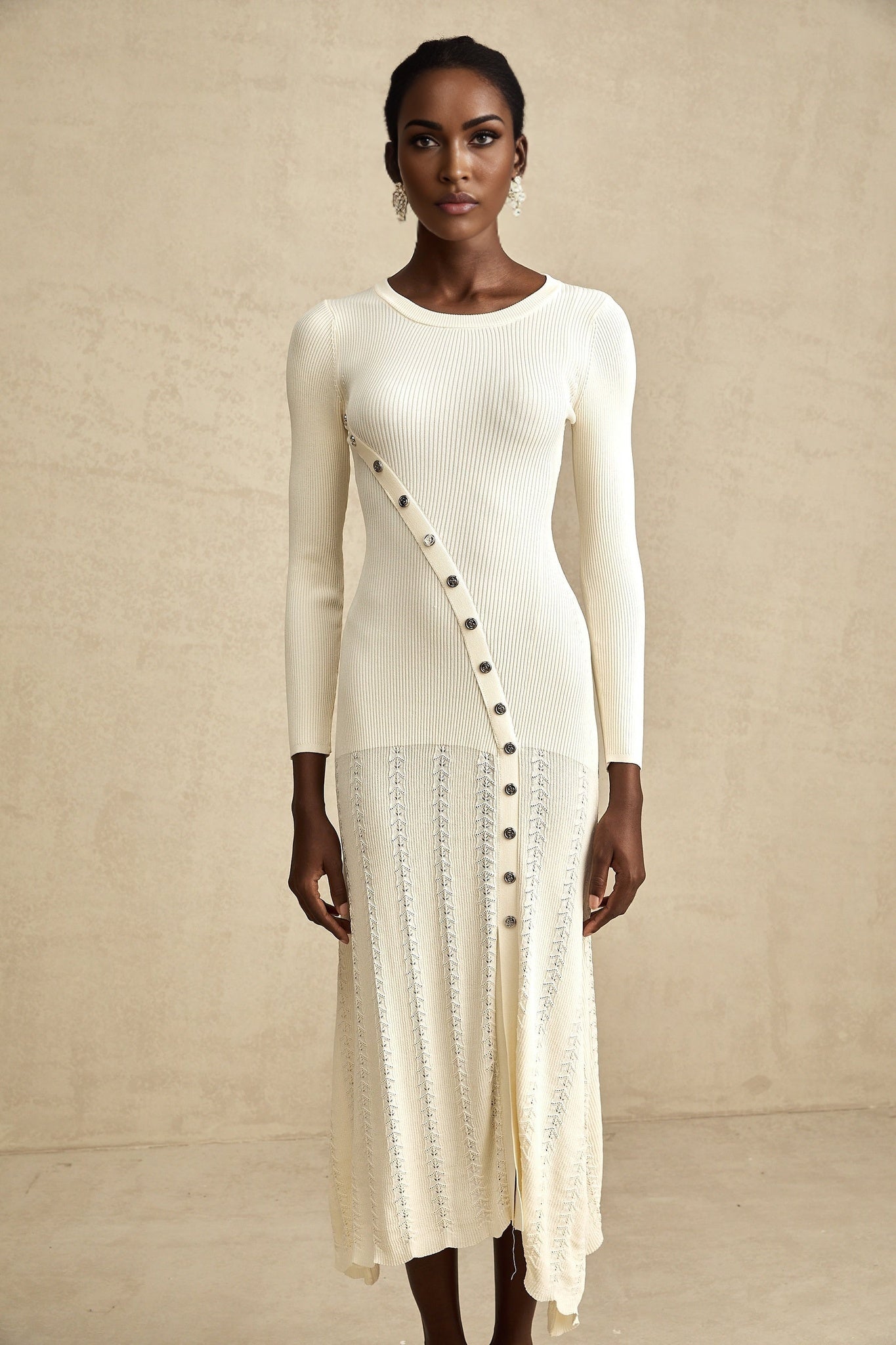 Éléonore buttonembellished knitted midi dress