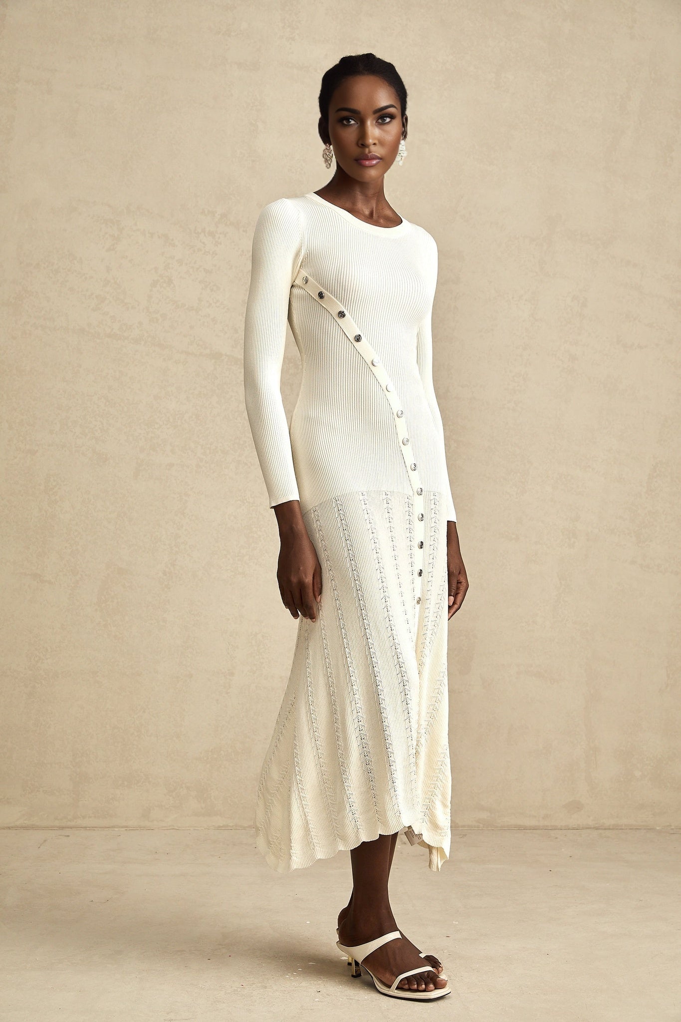 Éléonore buttonembellished knitted midi dress