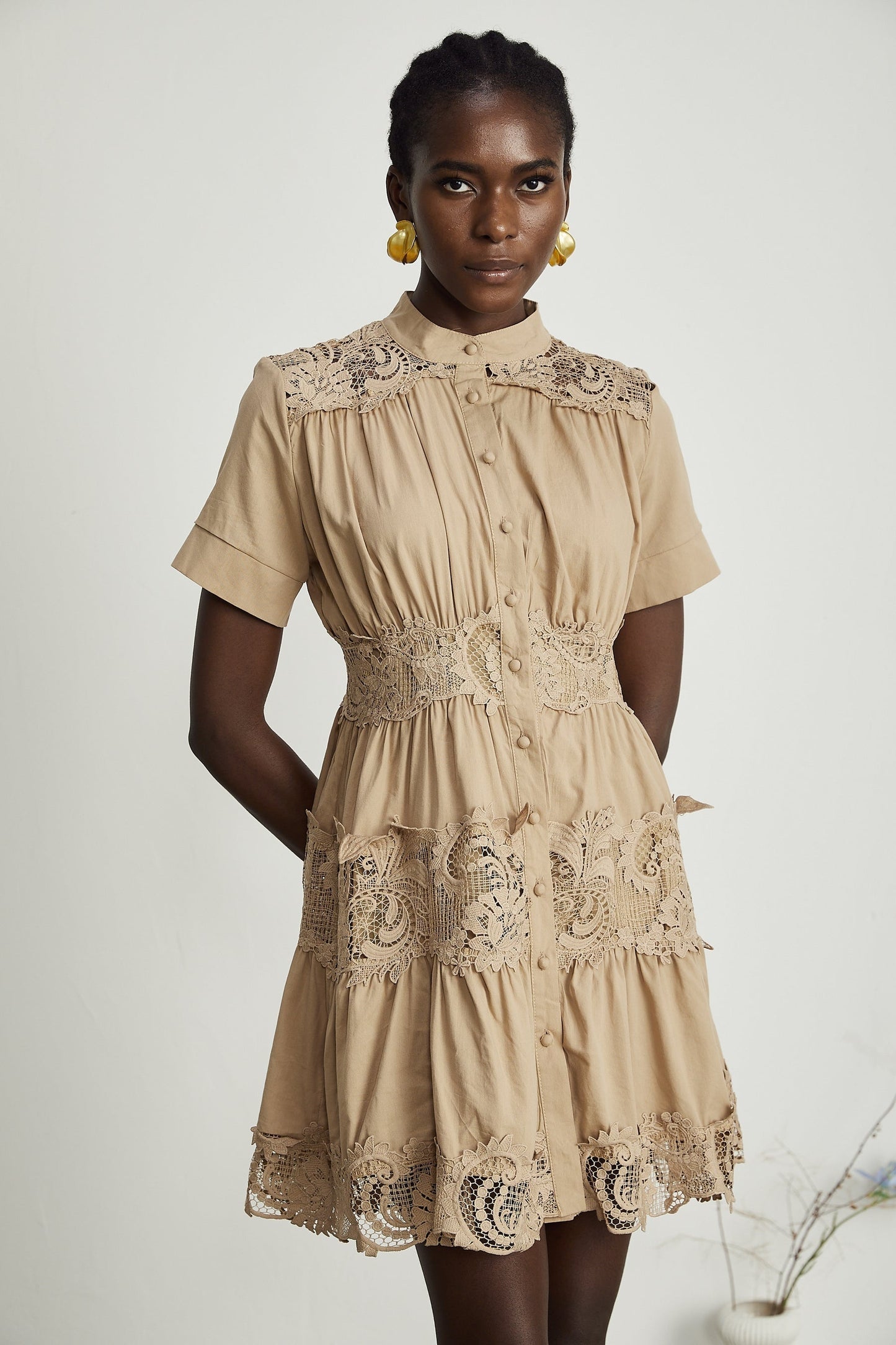 Elinor lacedetail cutout mini dress