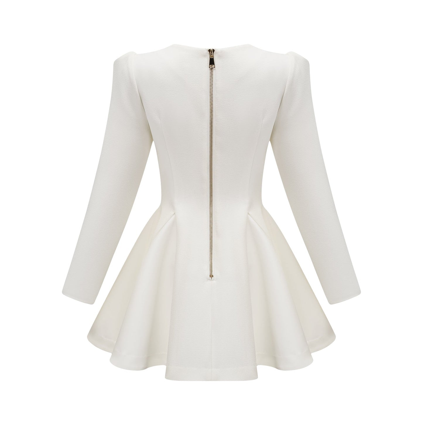 Élise pleated peplumhem blazer dress in White