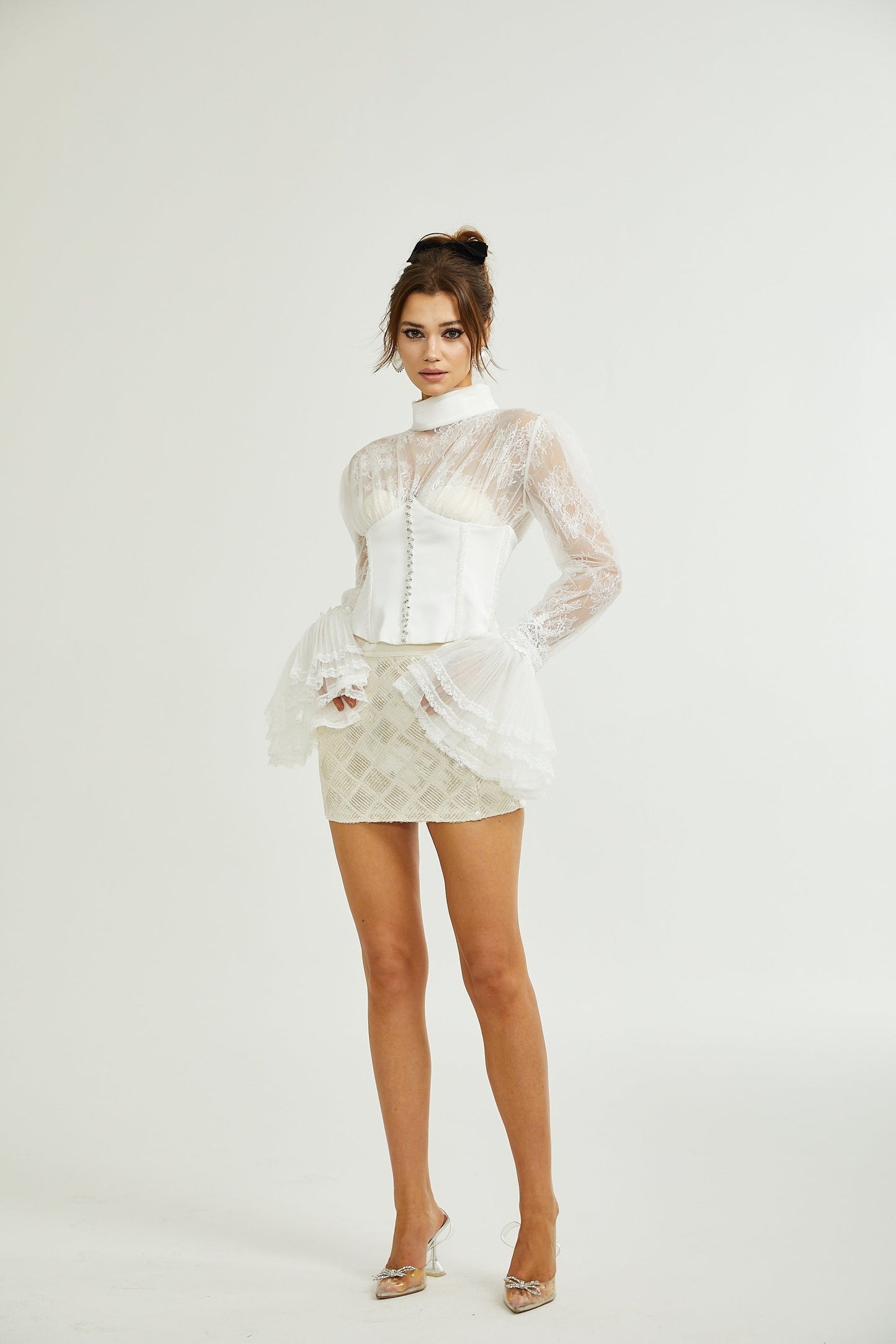 Ellica semisheer cropped top