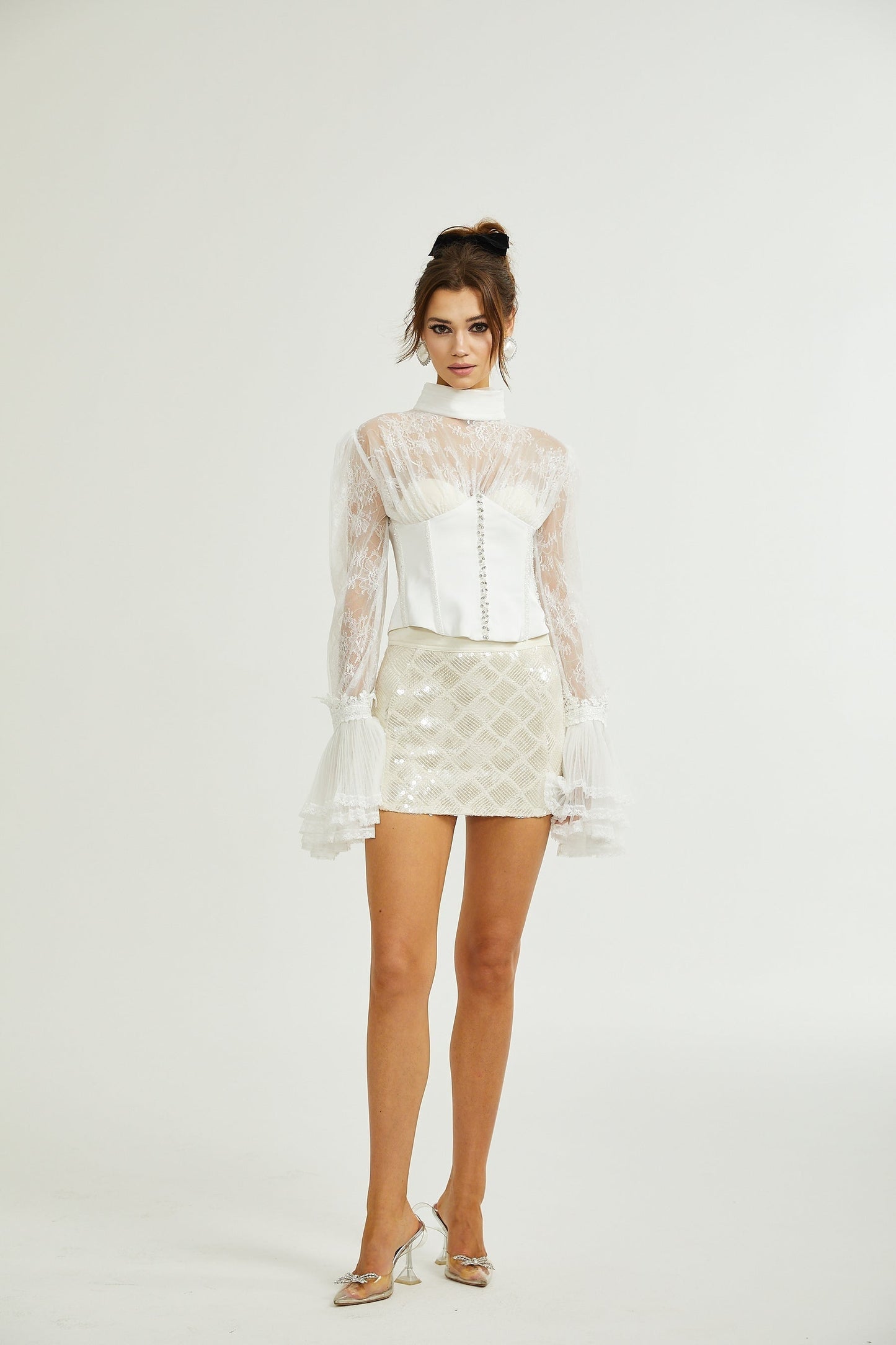 Ellica semisheer cropped top