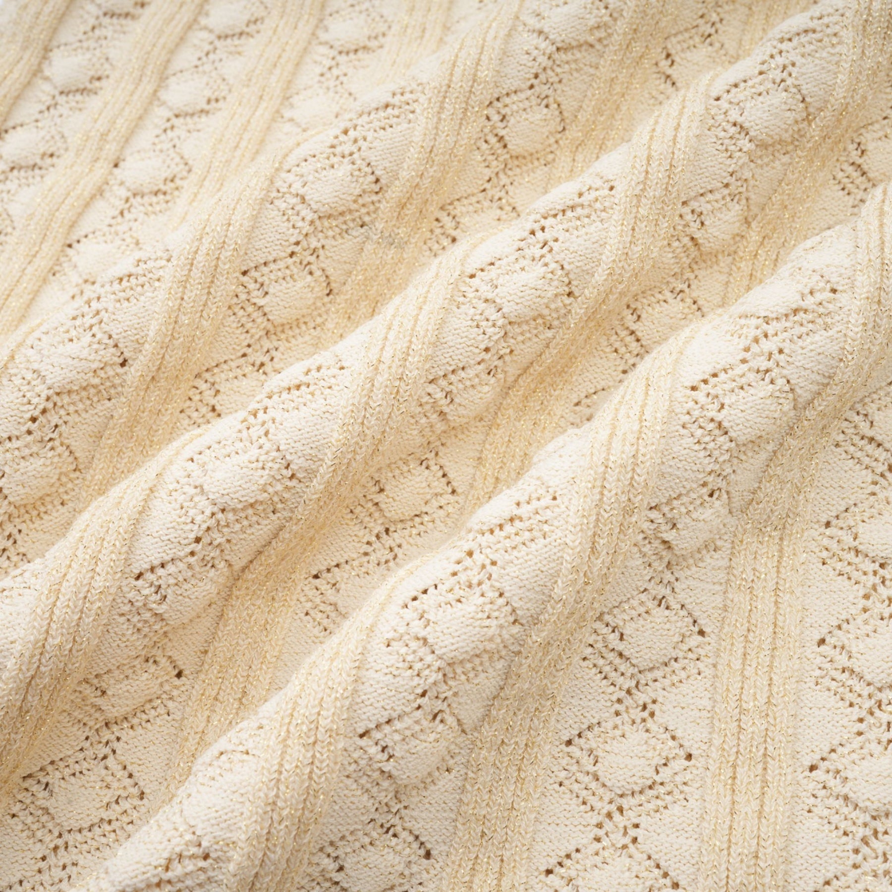 Élodie knitted longsleeve midi dress in Neutrals