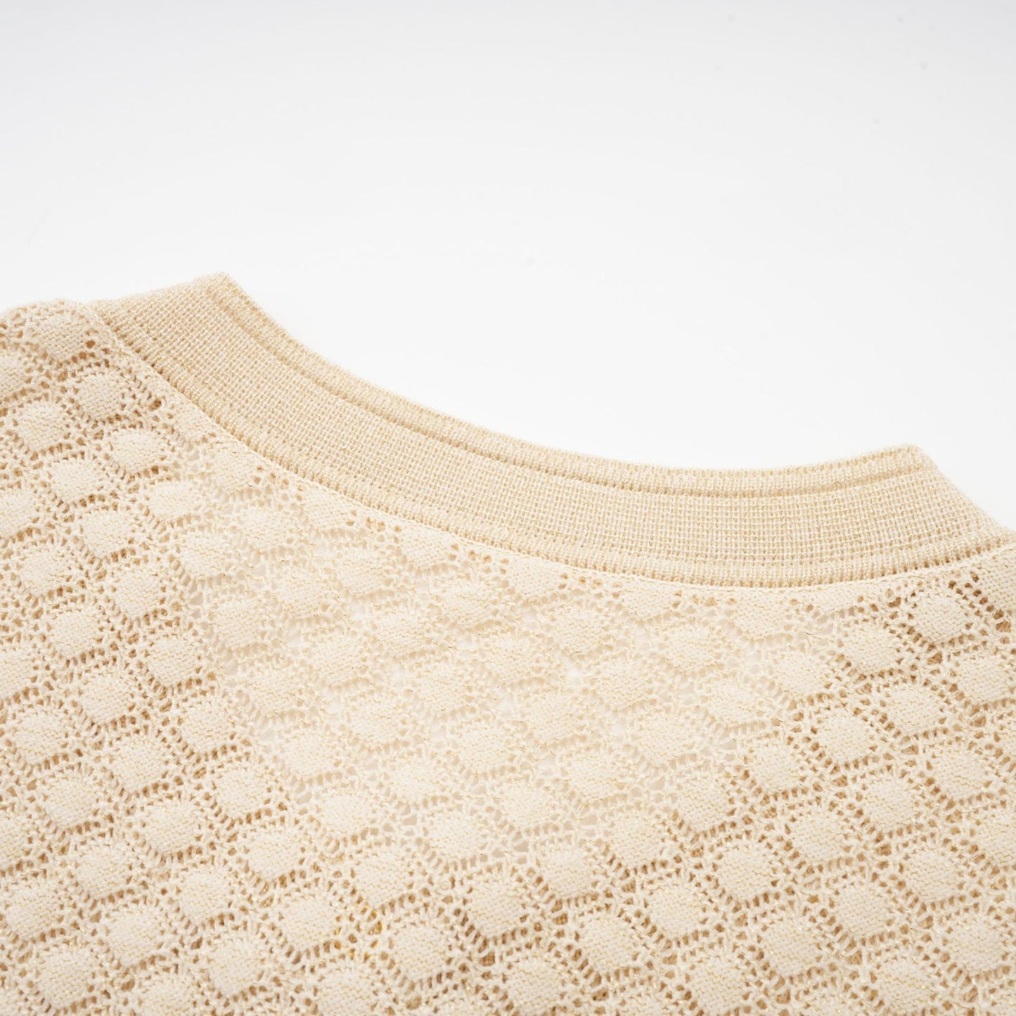 Élodie knitted longsleeve midi dress in Neutrals