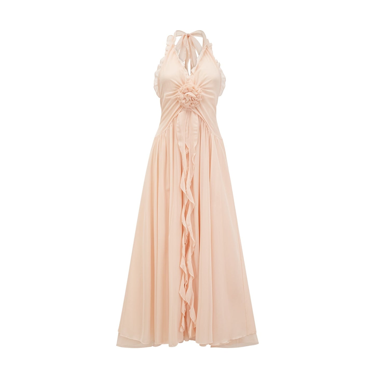 Élodie ruffled fauxflower maxi dress