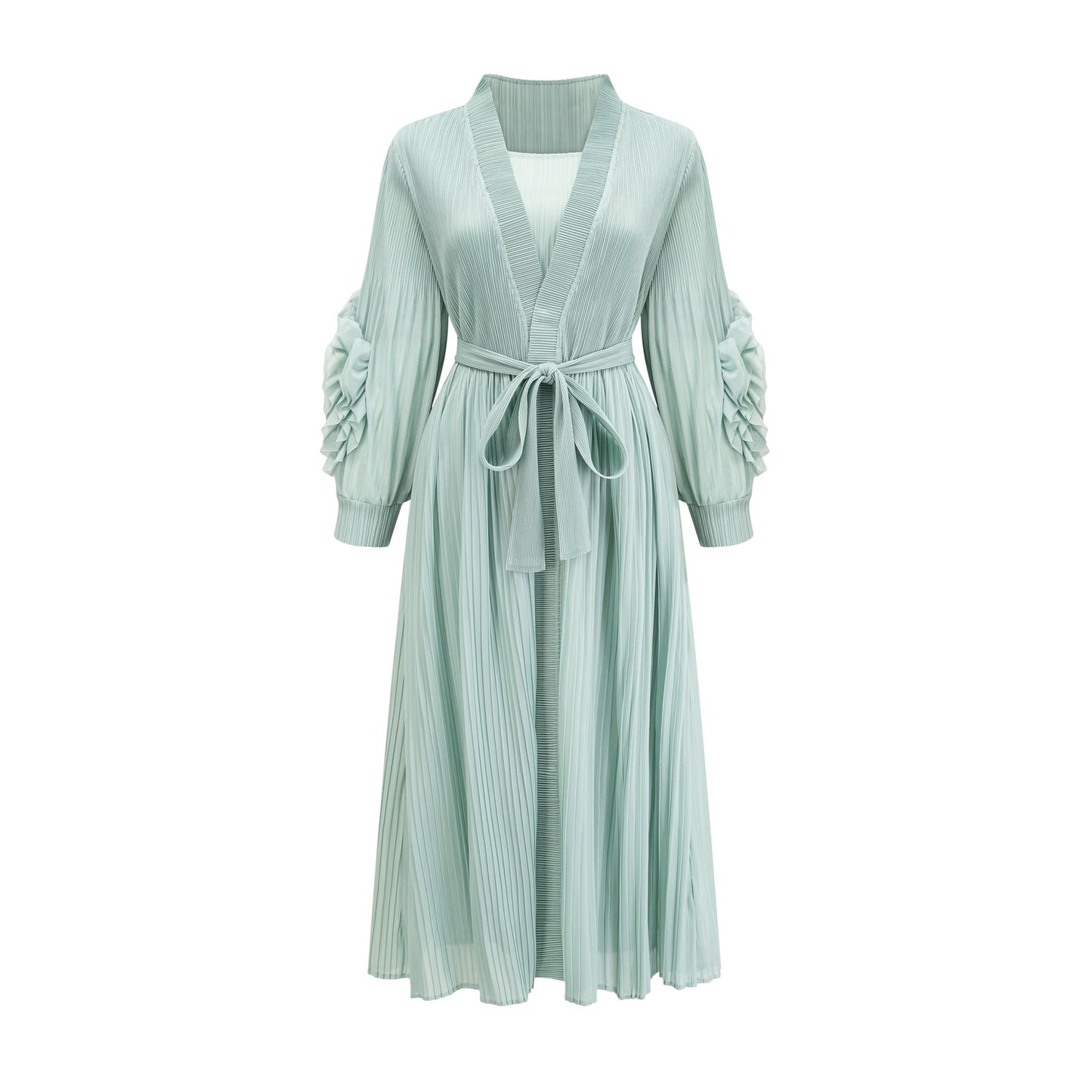 Éloïse fauxflower knitted dress coat matching set