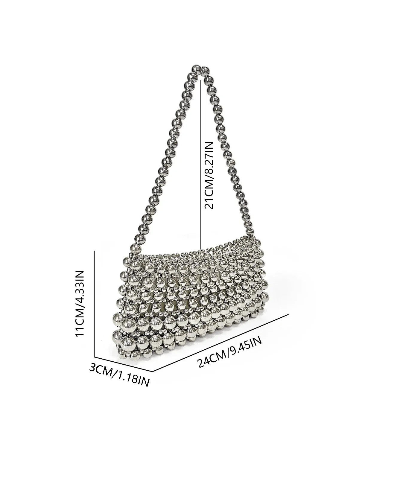 Embellished Oversized Tote Bag Shoulder Underarm Bag Elegant Pearl Bag