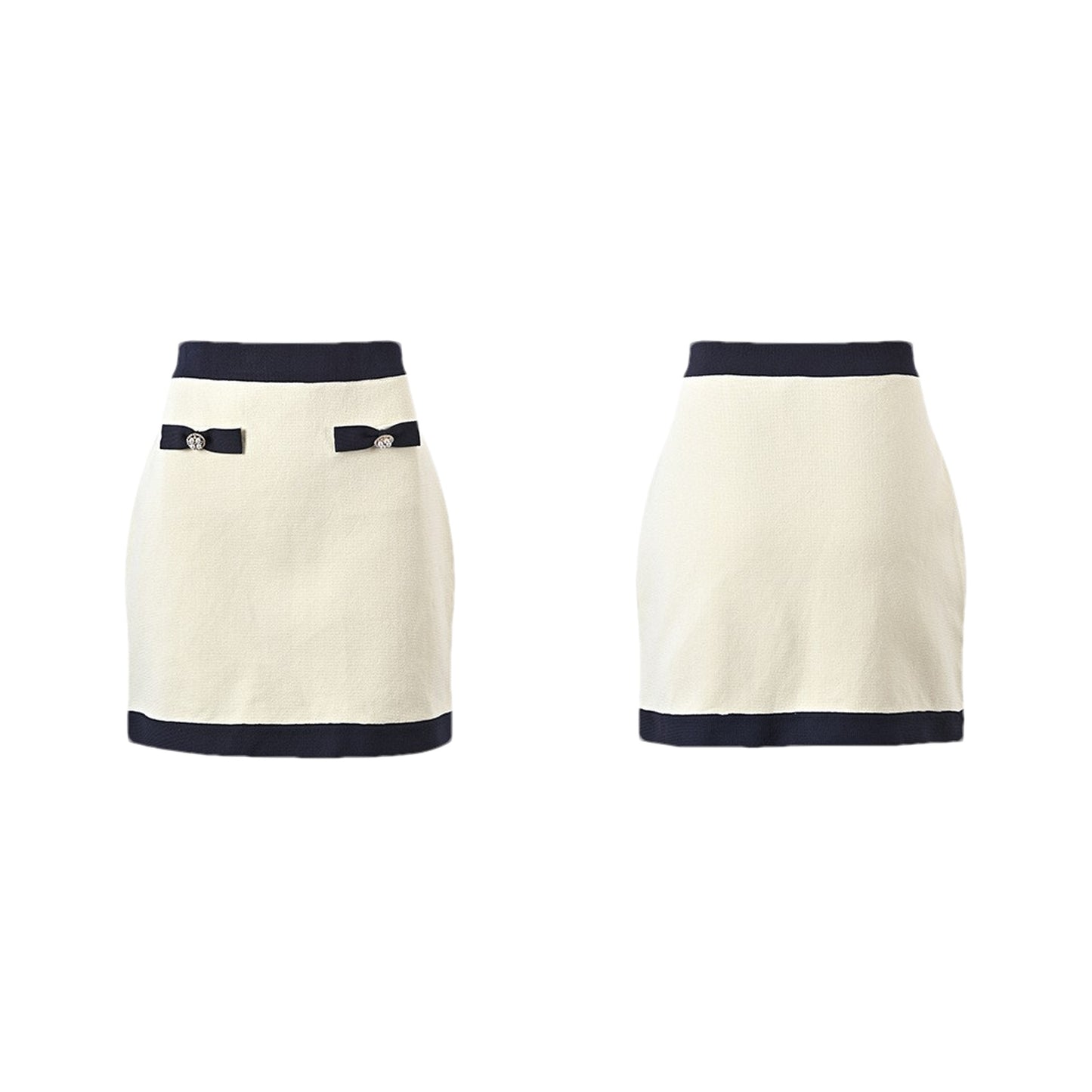 Émeline bowdetail knitted cardigan skirt matching set