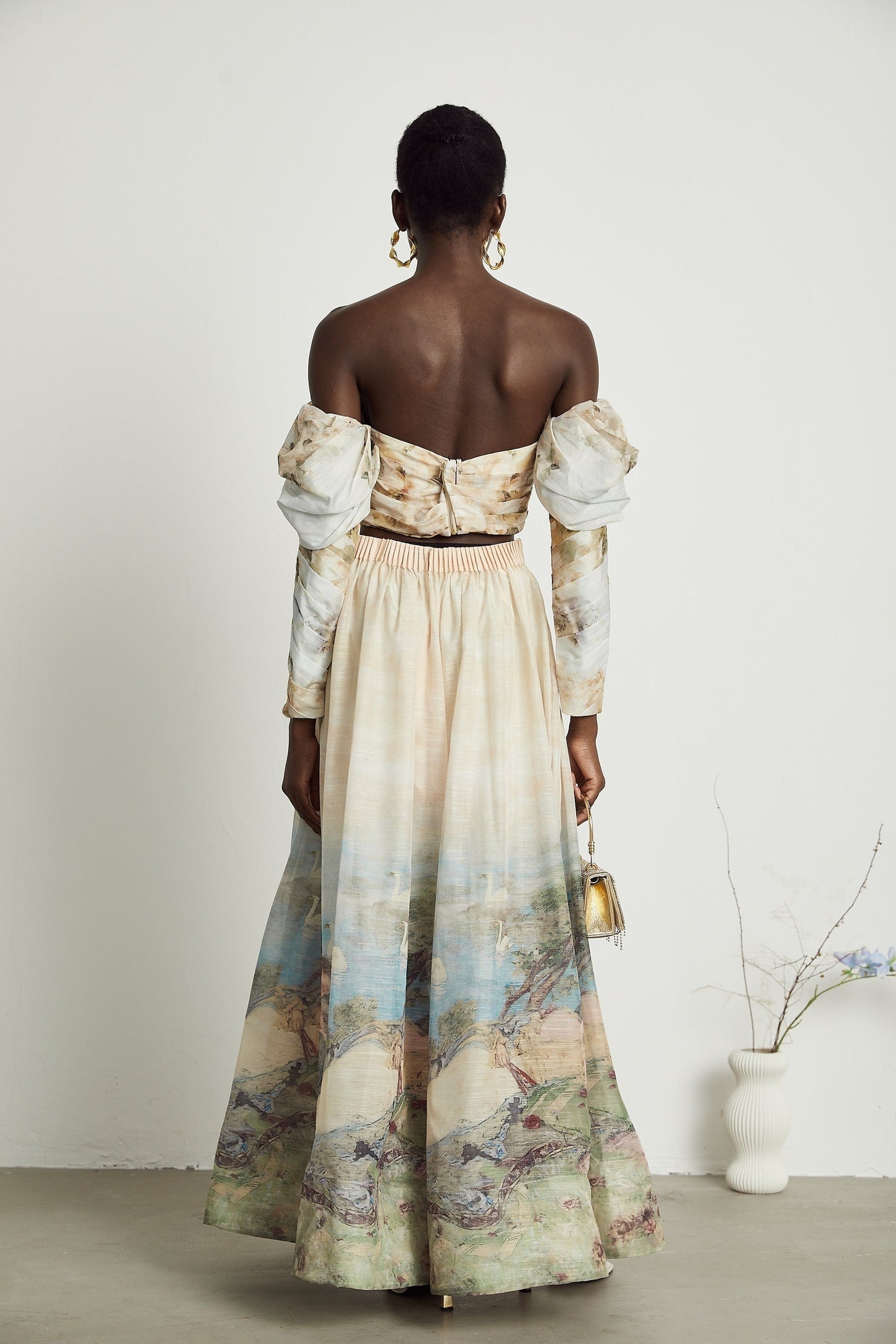 Émmanuelle patternprint top  skirt matching set