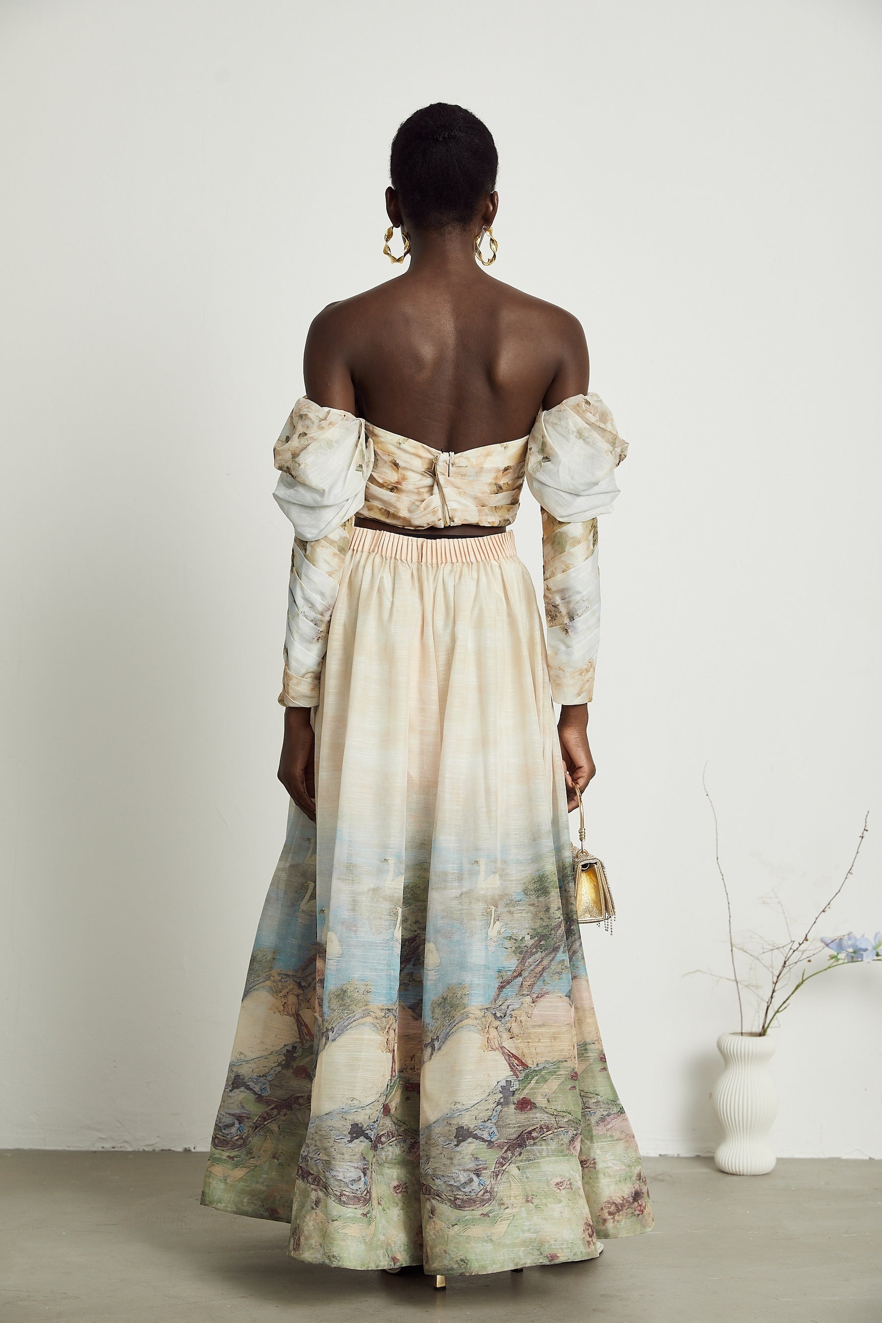 Émmanuelle patternprint top  skirt matching set