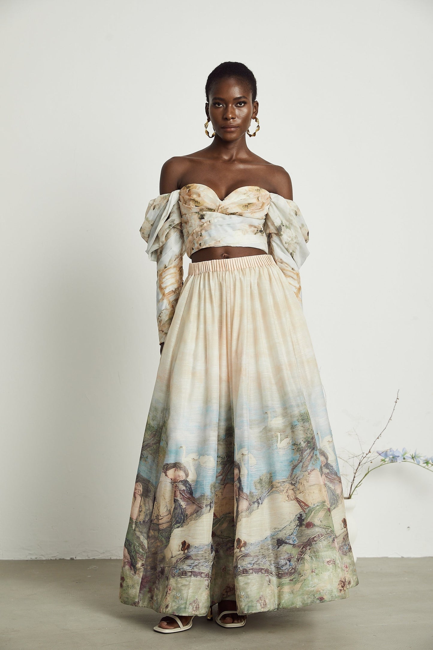 Émmanuelle patternprint top  skirt matching set