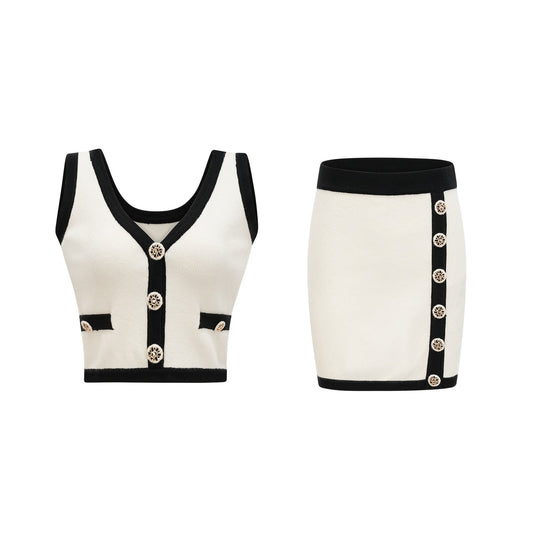 Emmelina cropped top  skirt matching set