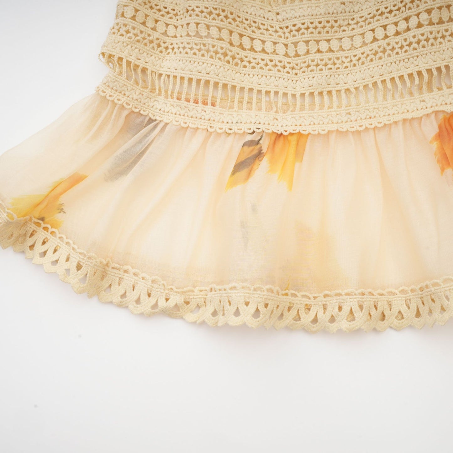 Éva yellow floralprint blouse skirt matching set